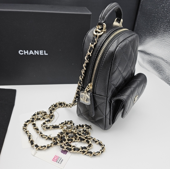 Brand new 24C authentic Chanel mini backpack in caviar leather - Picture 12 of 17